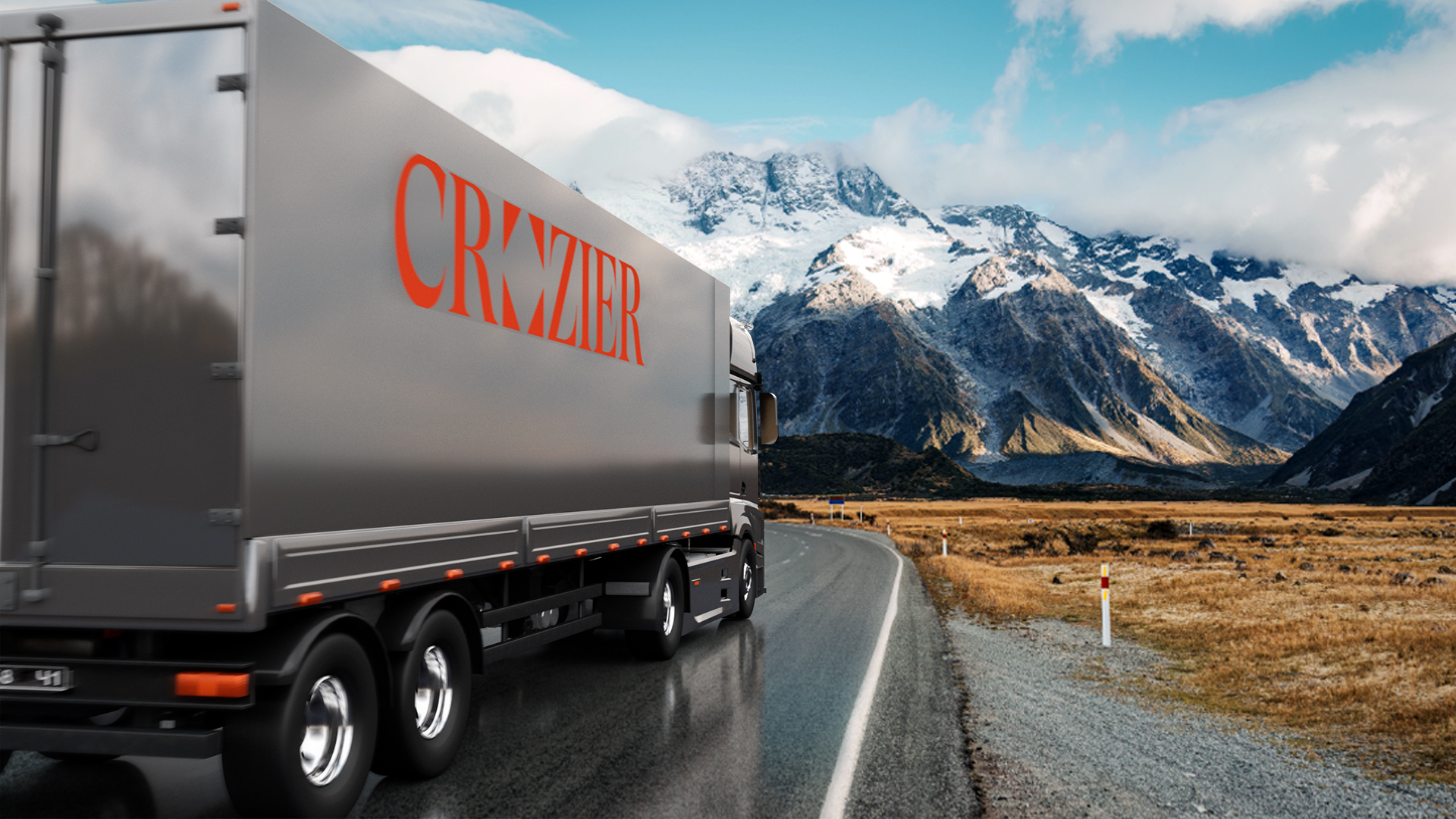 Crozier semi truck on mountain road