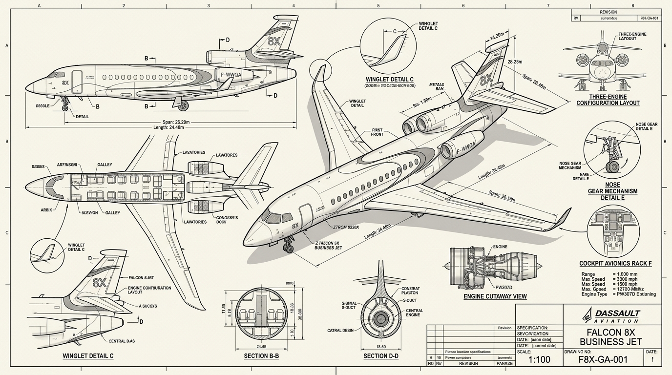 Cabin blueprint scheme