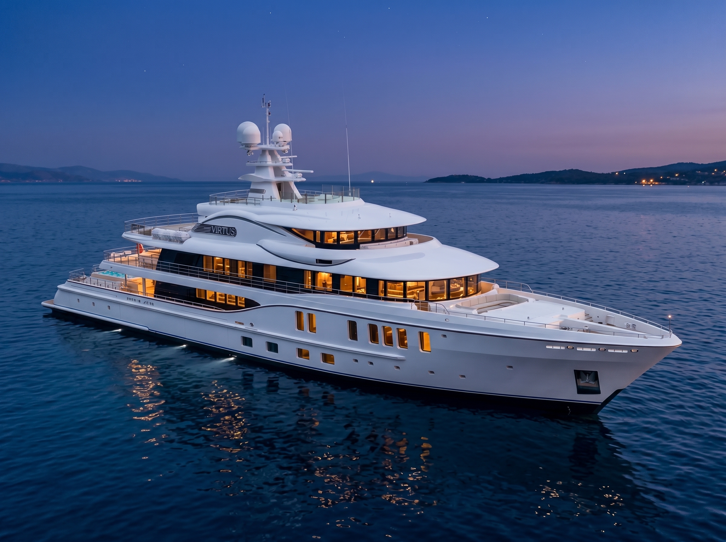 PLVS VLTRA twilight at anchor