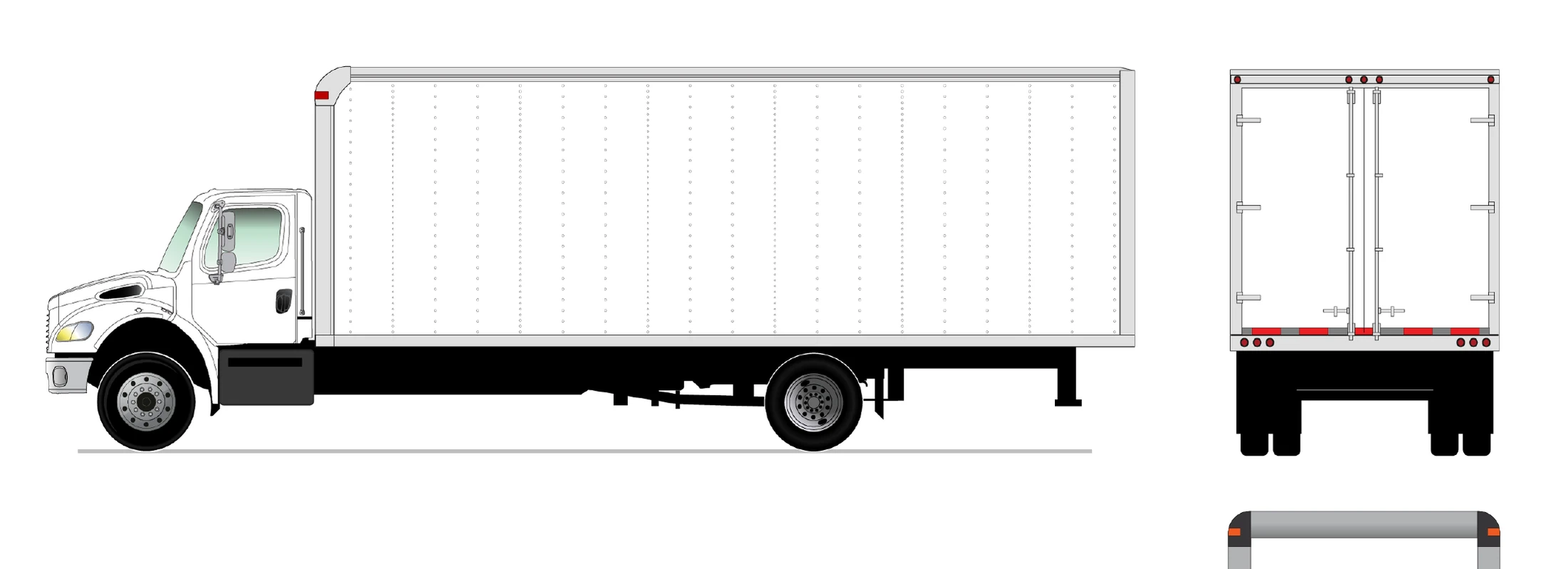 Freightliner box truck 2D wrap template