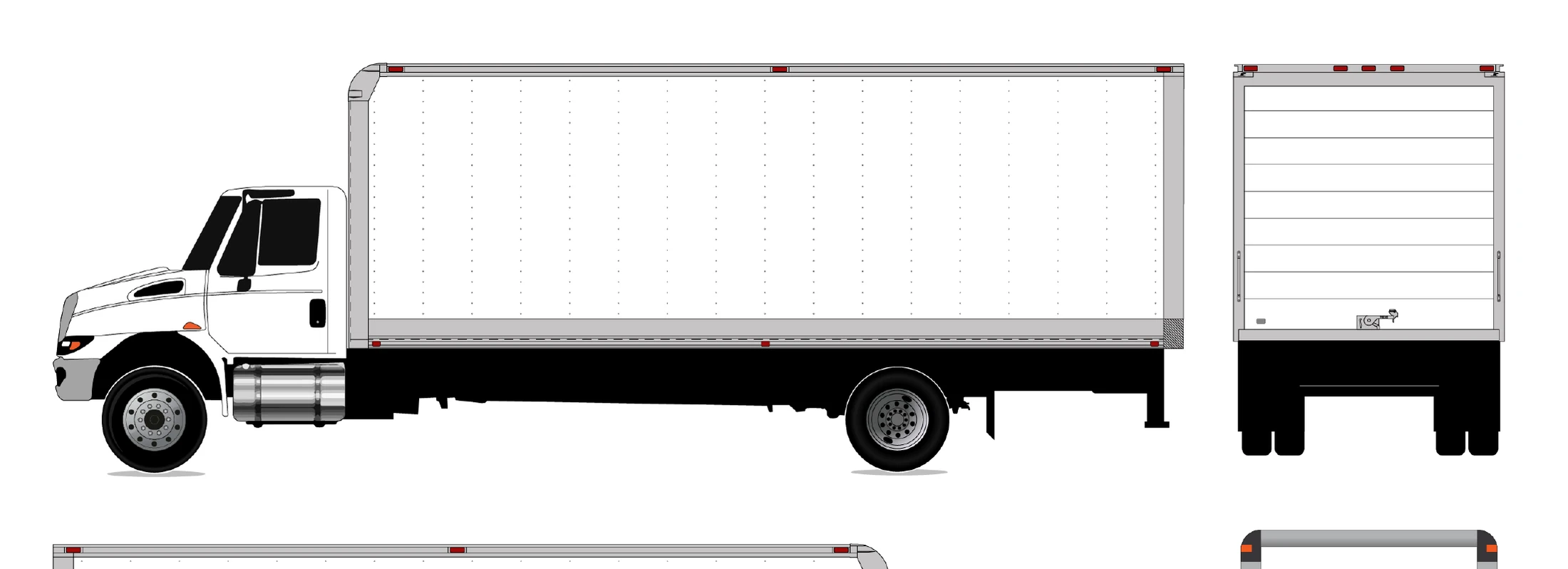 International box truck 2D wrap template
