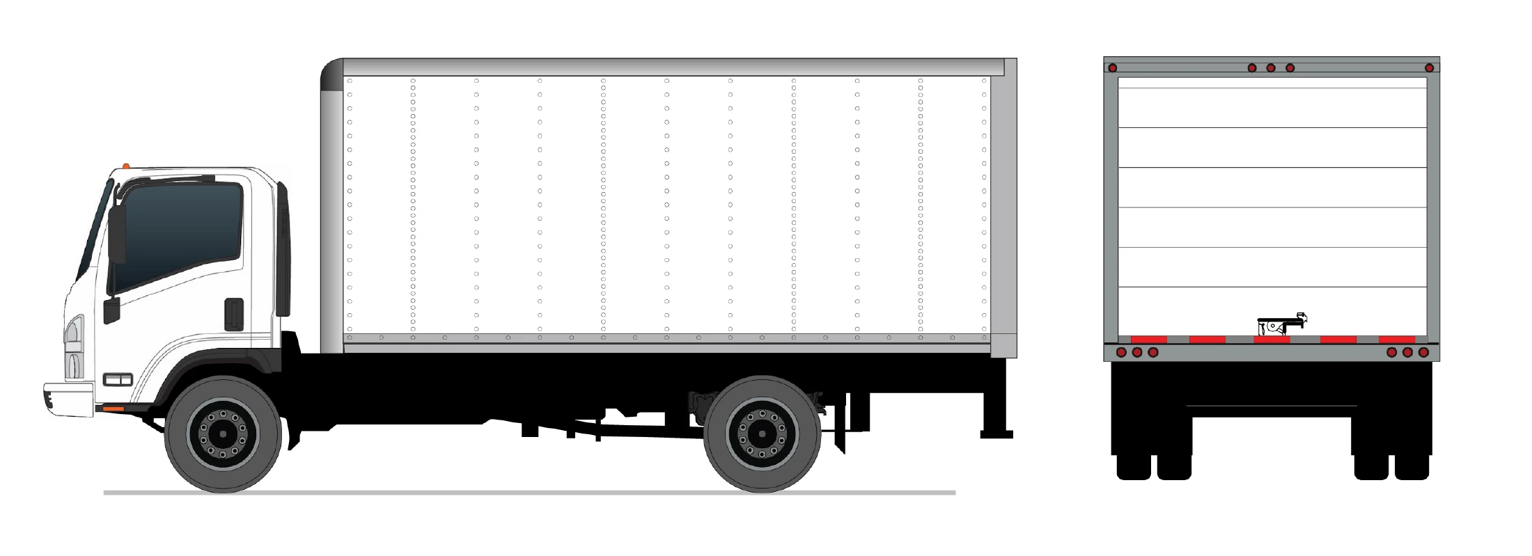 Isuzu box truck 2D wrap template