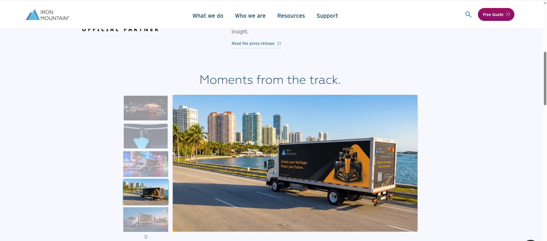 Iron Mountain McLaren campaign featured on ironmountain.com